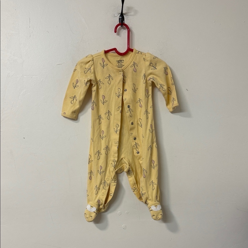 Carter's Yellow Footed One Piece with Bow Design